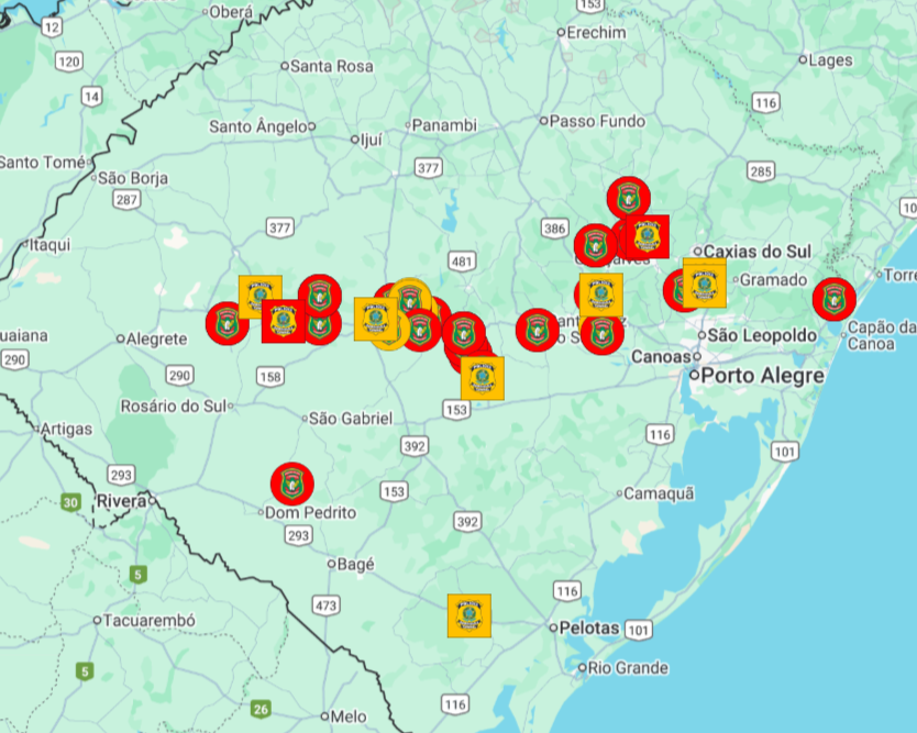 Chuvas provocam bloqueios em 22 rodovias no Rio Grande do Sul