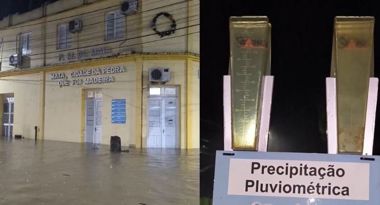 Mata (RS) sofre alagamento e Defesa Civil presta primeiros socorros, diz Prefeito Sandro Savegnago.