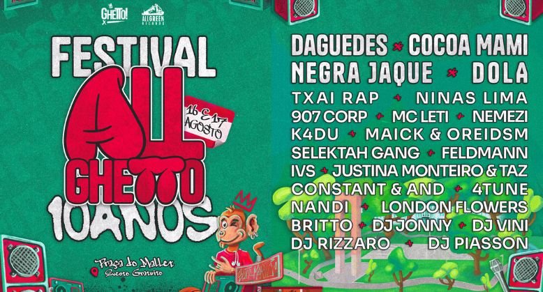 Festival All Ghetto celebra 10 anos da All Green Records e da Ghetto com programação cultural em Santa Maria