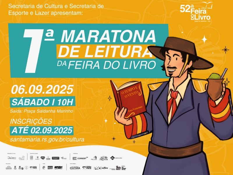Santa Maria realiza 1ª Maratona de Leitura na Feira do Livro com 40 vagas disponíveis