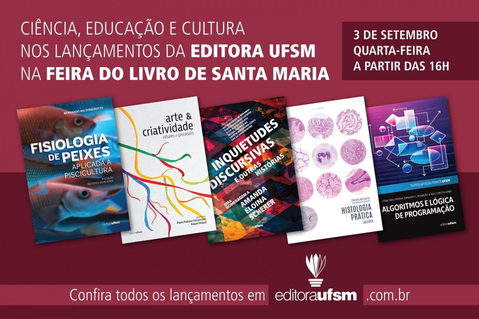 Com 21 novos títulos, Editora UFSM comemora 43 anos na Feira do Livro de Santa Maria